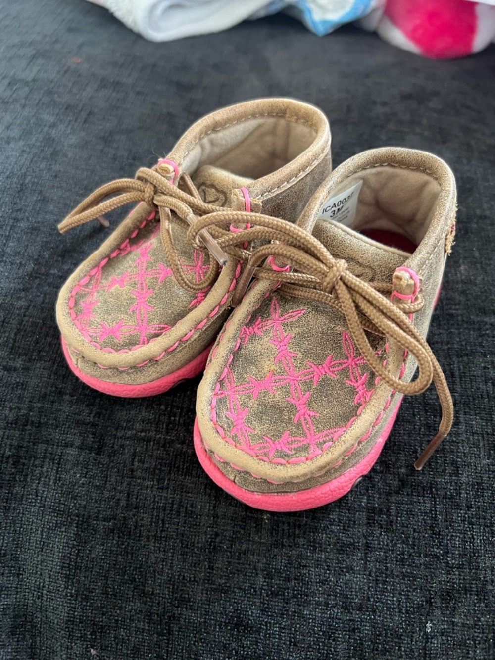 Kids Brown and Pink Casual Lace-Up Shoes twisted x